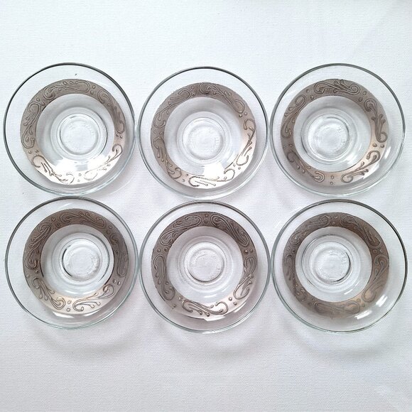 Turkish Glass Tea Set with Silver Designs Never Used - Picture 4 of 7